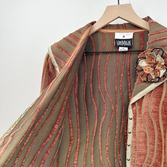 Yak Magik Vintage Open Jacket / Cardigan Beaded Sequin Artsy Size Medium - Picture 3 of 13